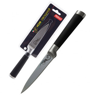 Нож нержавеющая сталь MALLONY с прорезиненной рукояткой MAL-07RS для овощей, 9 см